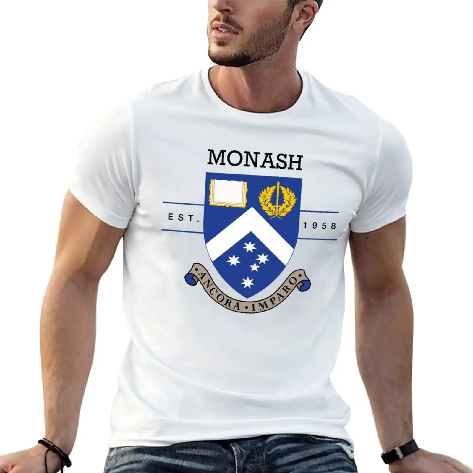 Monash University T-Shirt boys whites oversized mens cotton t shirts