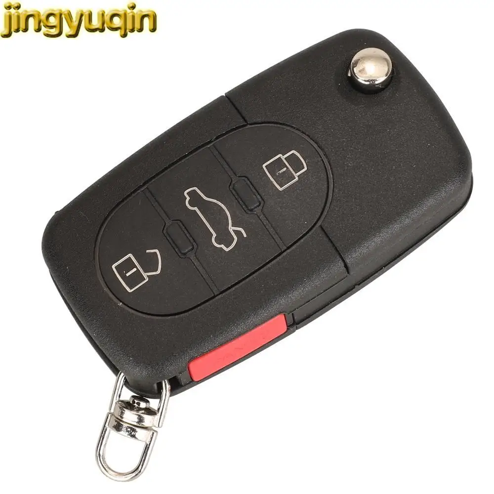 Jingyuqin 5pcs 2/3/4 Buttons Remote Car Key Fob 315/433MHZ ID48 For Audi A3 A4 A6 A8 RS4 TT Allroad Quttro RS4 4D0837231A/K/E/R