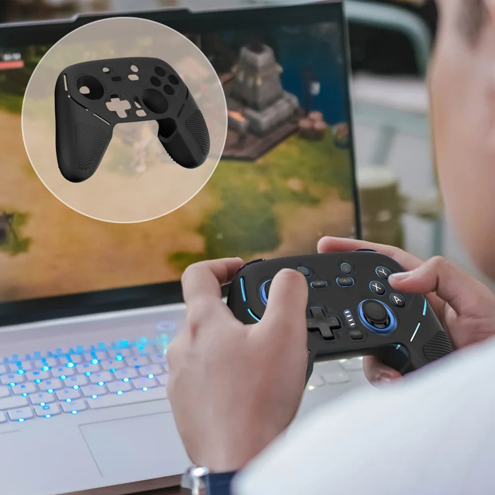 غطاء حماية بمقبض من السيليكون لجهاز GameSir Super Nova اللاسلكي لوحدة التحكم في الألعاب، غطاء حماية مضاد للانزلاق، ملحقات ألعاب مقاومة للصدمات