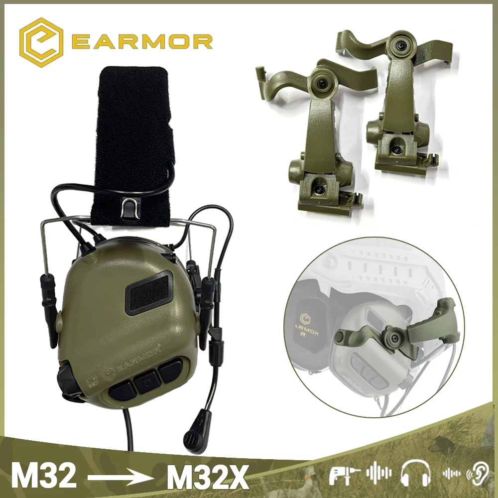 

Тактическая гарнитура EARMOR M32X MOD4 с улучшенным электронным шумоподавлением и усилителем для направляющих RAC