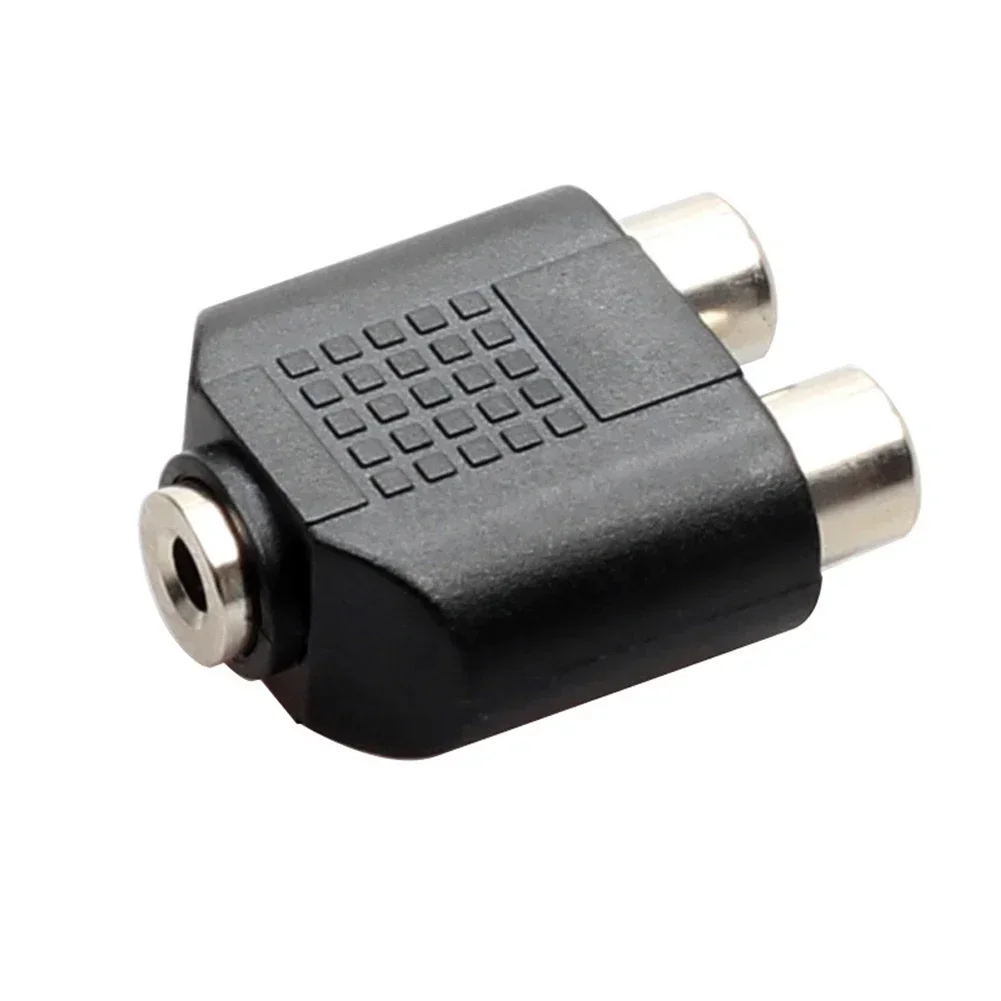 1pc 3.5mm To 2 For RCA Female Audio Cable Adapter Connector For Speaker Amplifiers Mic Audio Adapter