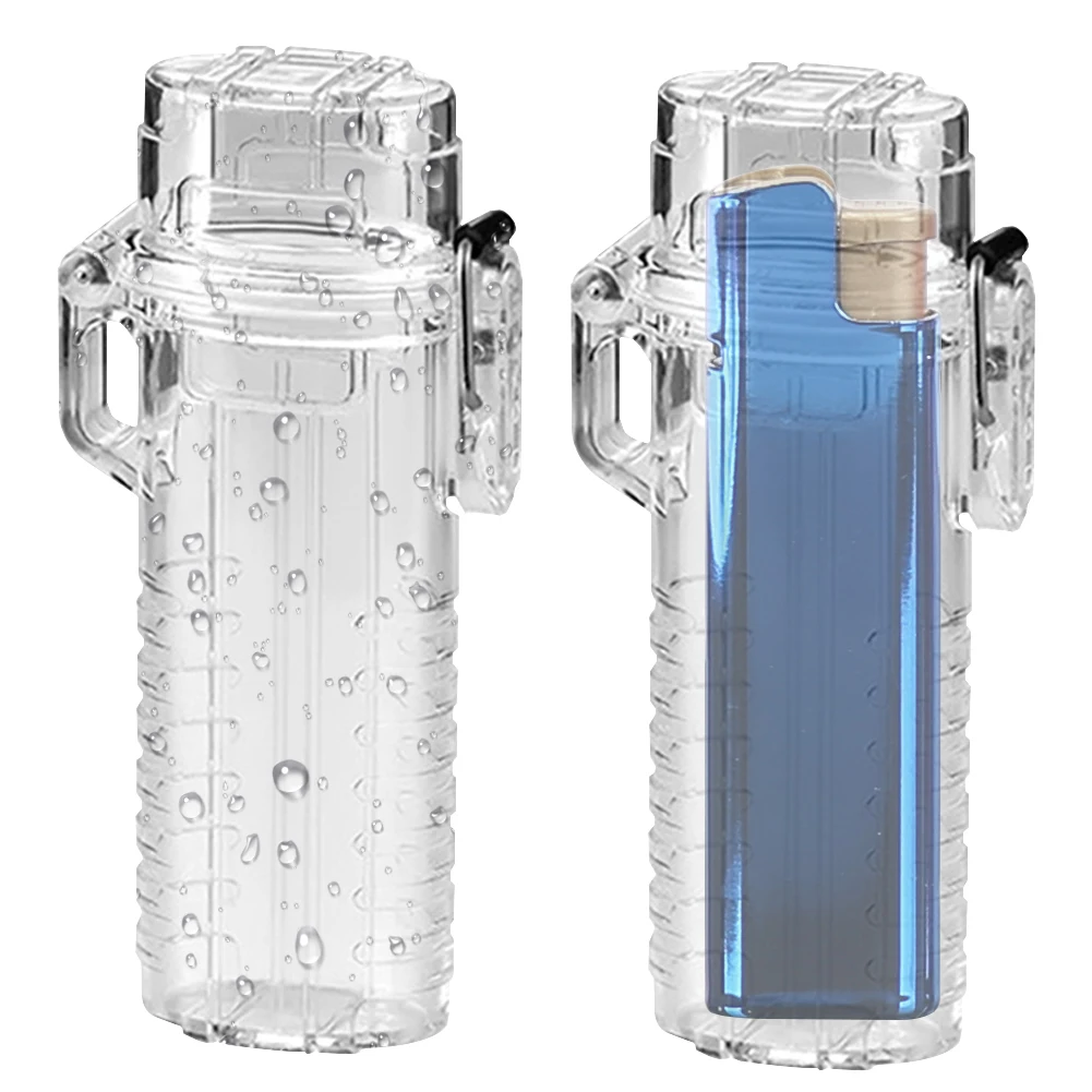 Lighter Protective Case Multi-Function Lighter Storage Container with Lanyard Flip Lighter Case for Outdoor Hiking Travel