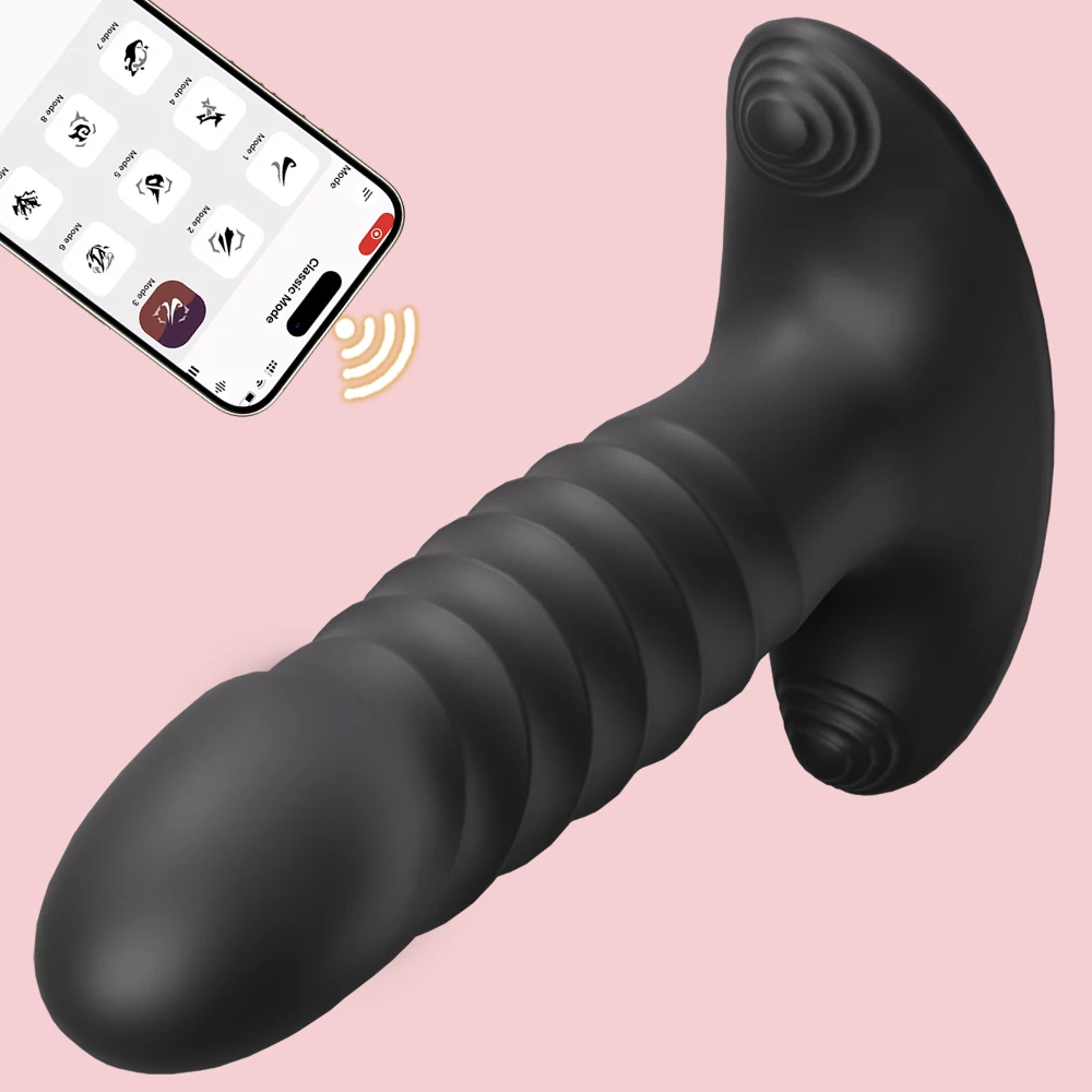 APP Thrusting Anal Vibrator for Adult Wireless Butt Plug Sex Toys for Men Prostate Massager Ass Anal Dildo Buttplug Adult Goods image 2