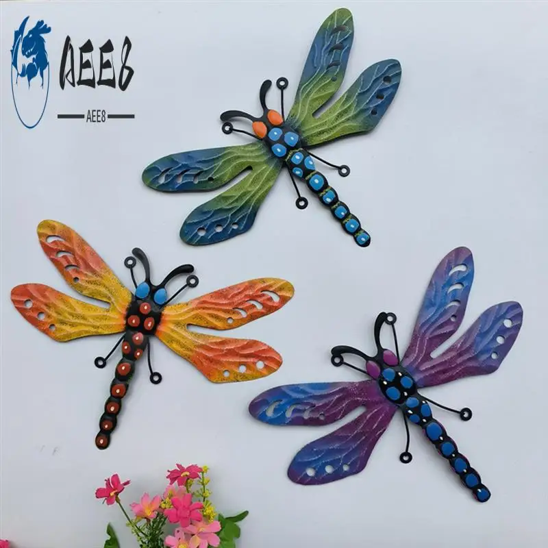 

AEE8-3 Pack Metal Dragonfly Wall Decor, 3D Colorful Dragonfly Wall Art Sculpture Insect Outdoor Indoor Decoration Hanging
