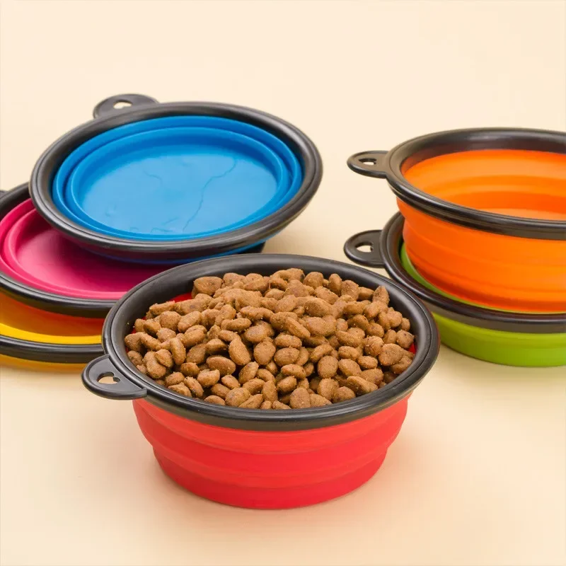 Collapsible Portable Dogs Feeding Bowl Pet Dogs Folding Water Food Dish Bowl Dog Cat Portable Feeder for Travel 1pcs