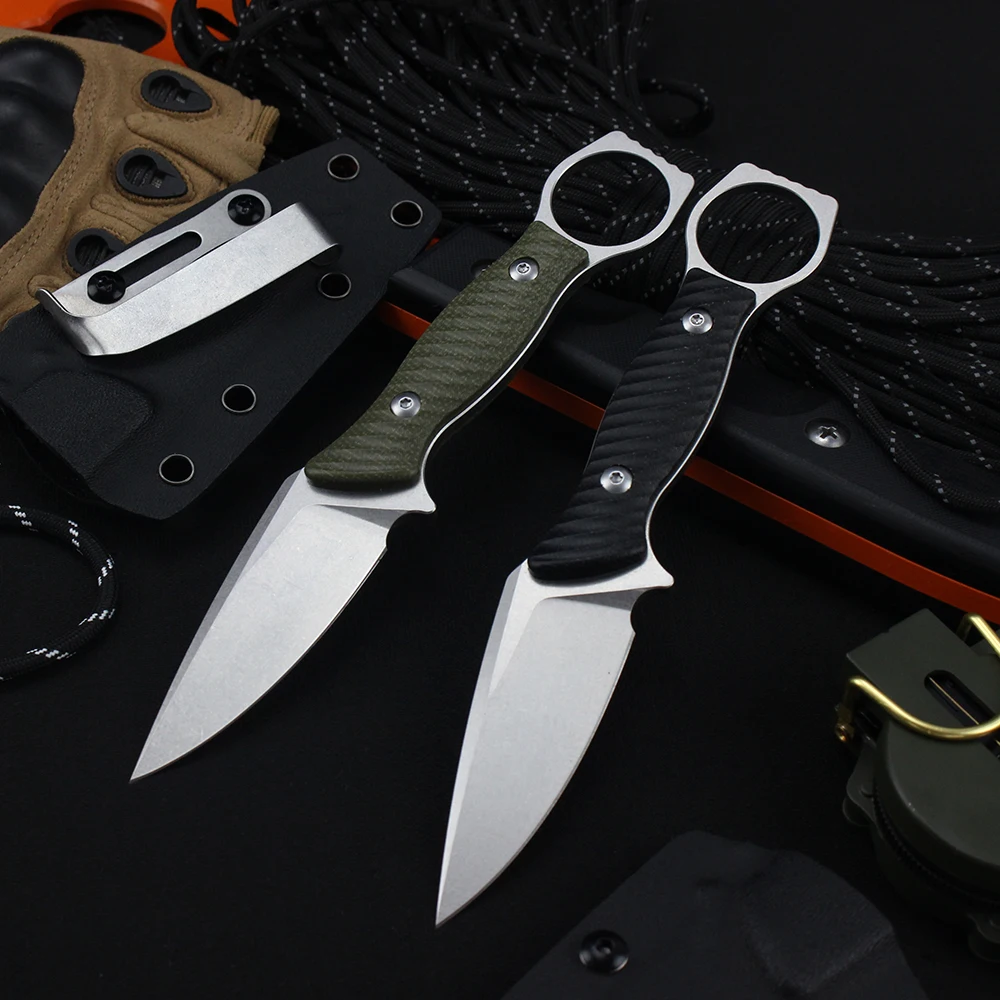 GT0190 Fixed Blade knife 14C28N Blade Outdoor Survival Hunting Small Straight Knife Combat Military Tactical Pocket Tanto knives