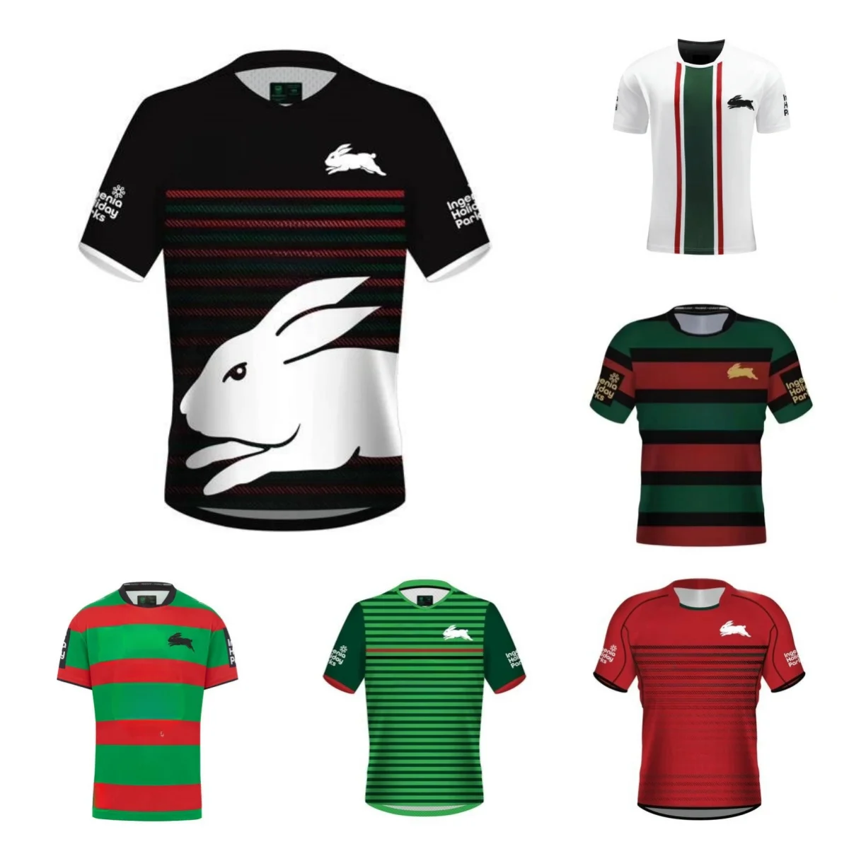 2024 Player Polo - South Sydney Rabitos Black Classic Shirt(Custom name and number )