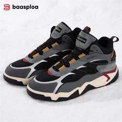 Baasploa New Men Winter Warm Cotton Shoes Waterproof Non-Slip Casual Winter Men Ankle Boots Thickened Men's Shoes