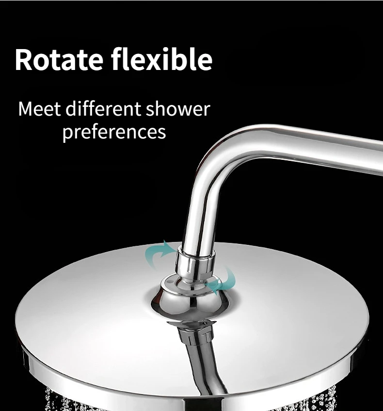 Neuer 25CM Druckverstärkter Deckenmontierter Duschkopf mit Supercharge-Technologie, Großer Durchfluss, ABS-Verstärkter Hochdruck-Regenduschkopf – Detail 14
