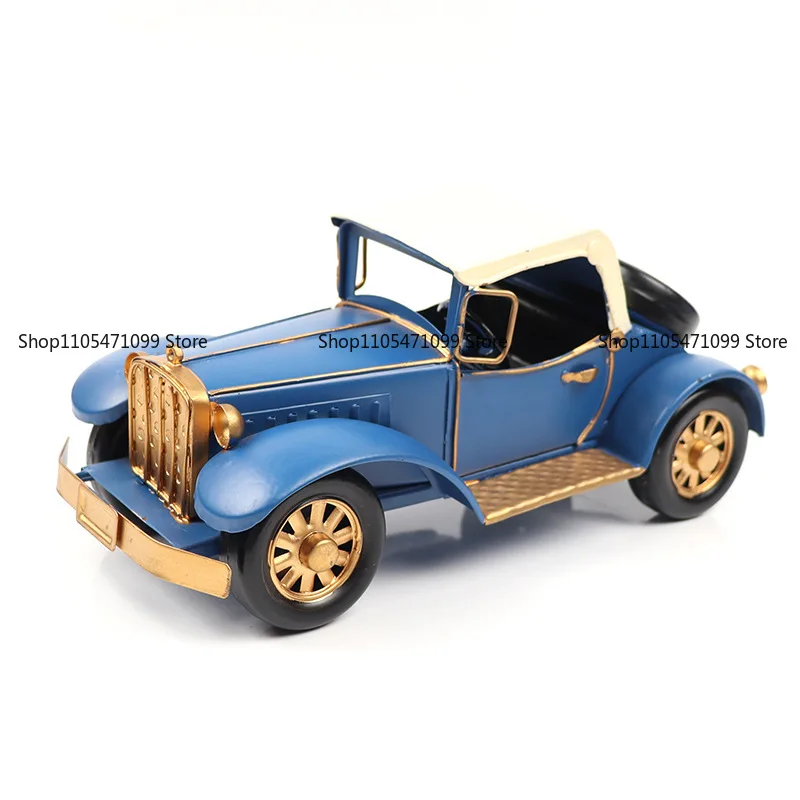 Classic Car Model Retro Wrought Iron Handicraft Ornament Personalized Home Living Room Porch Cabinet Bar Decoration
