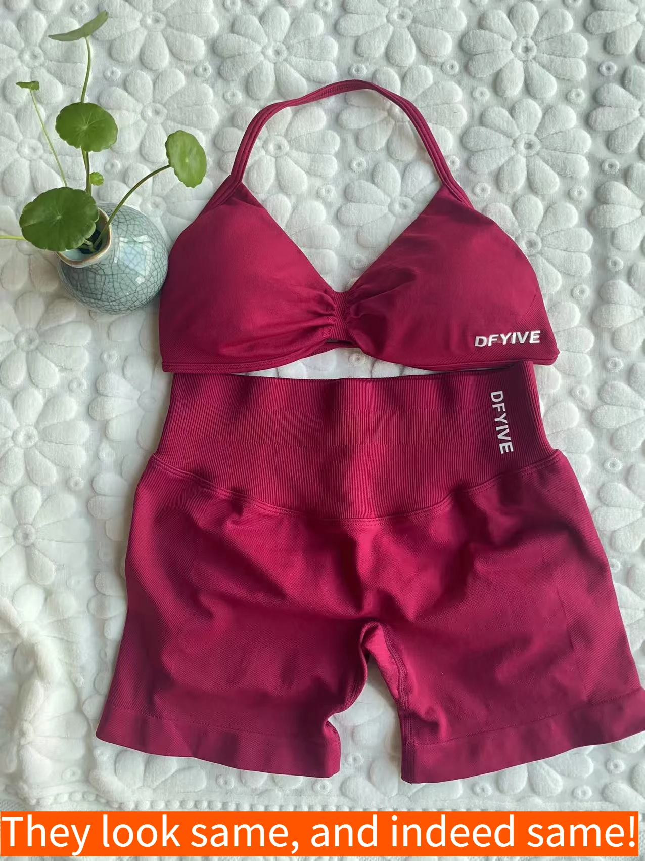 DFYIVE اليوغا الصالة الرياضية مجموعة 2 قطعة النساء Strappy اليوغا الصدرية الأعلى تجريب Scrunch السراويل الرياضية البدلة اللياقة البدنية الملابس سلس اليوغا مجموعة