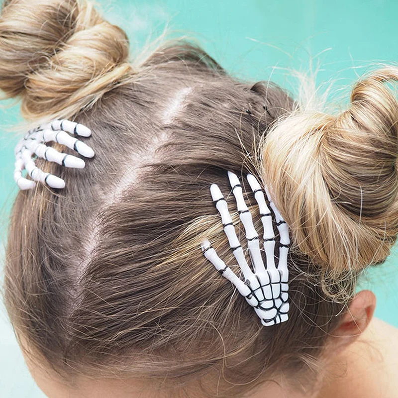 Épingle à Cheveux Créative et Amusante pour Femme et Fille, Barrettes Transparentes pour Halloween, Accessoires à la Mode, Cadeaux, 2 Pièces