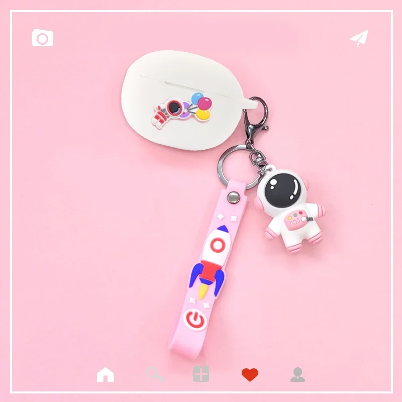 حافظة سماعات أذن من السيليكون لبراعم Realme ، غطاء لطيف ، رسوم متحركة ، رائد فضاء ، حيوان ، أرنب ، T300 ، T100