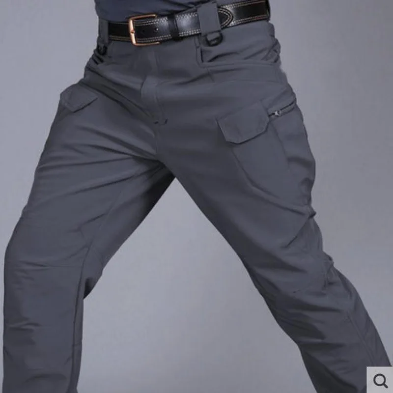 Softshell Warm Pants Men's Waterproof Sharkskin Fleece Working Trousers Outdoor Windproof Thickened Wear-resistant Cargo Pants - Image 3