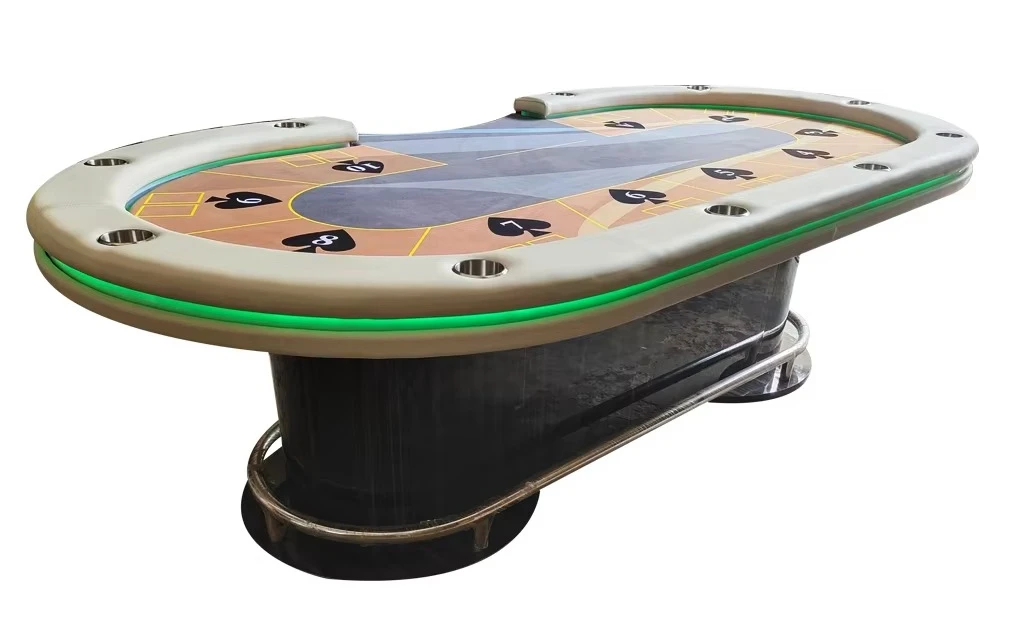 

New Product 10 Player Casino Table USB Charger Hold'em LED Poker Table