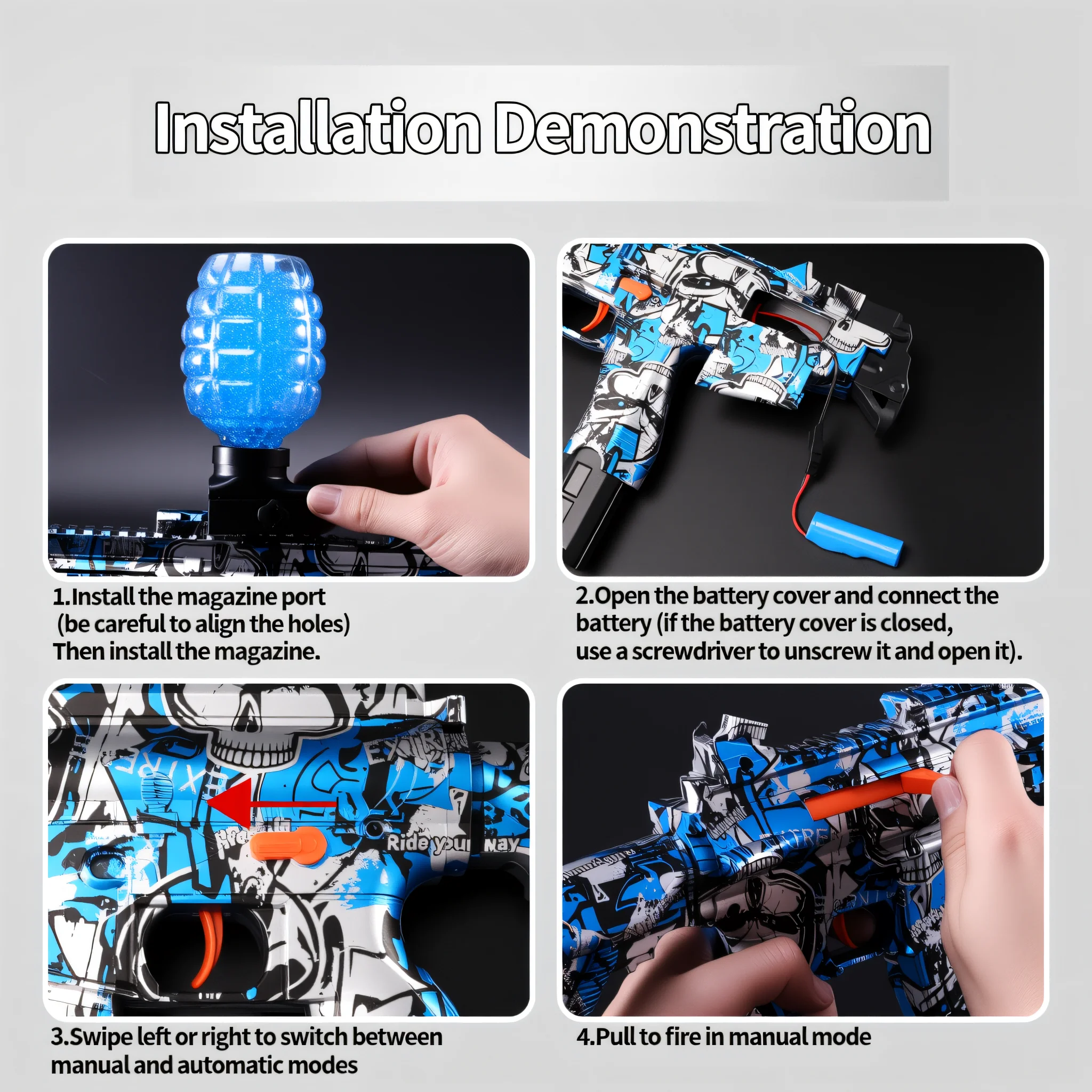 UZI Juego de Blaster de bolas de gel: juguete de combate al aire libre recargable para adolescentes de 14 años, regalo perfecto para niños y niñas (cuentas de gel no incluidas)