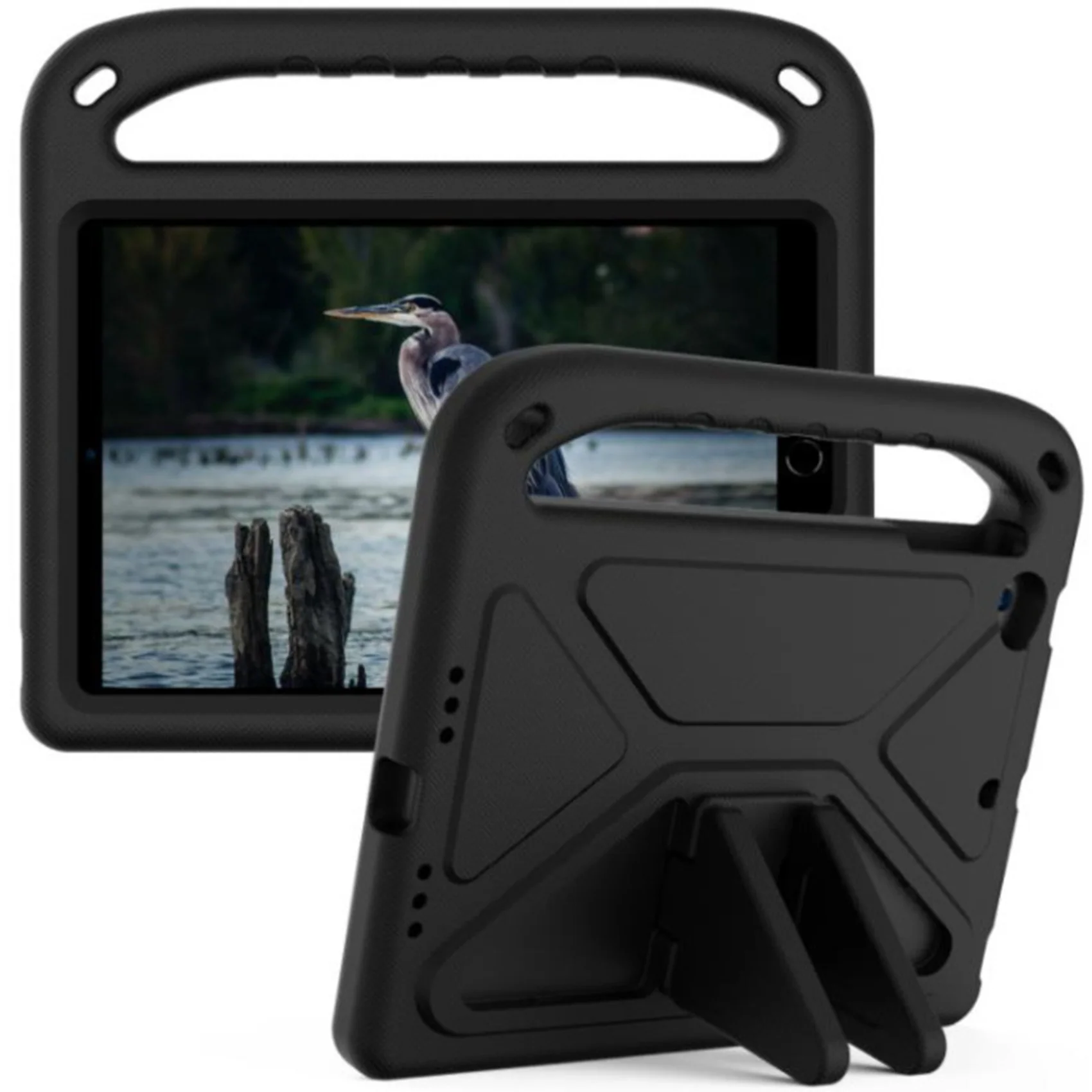 For iPad Mini 1/2/3/4/5/6 7.9 Inch Child Shockproof Lightweight Portable Handle Bracket Protective Cover Black