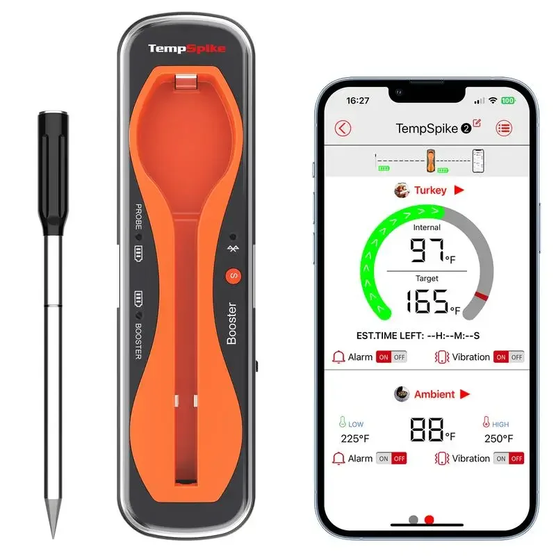 

【SAVE $50】ThermoPro TempSpike 500FT Wireless Meat Cooking Thermometer for Meat, BBQ with Bluetooth 5.2 and Smart Alarm Kitchen