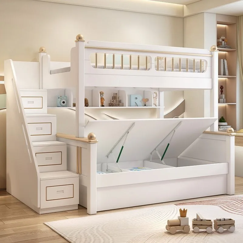Children's room Solid wood bunk bed Bunk bed Children's bed Upper and lower beds Two-layer high and low