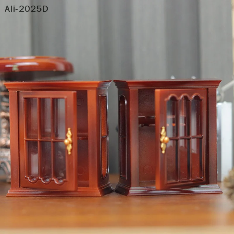 

1Pc 1:12 Dollhouse Miniature Plastic Cabinet Doll House Handcrafted Wall Cabinet Wine Cabinet Furniture Model Decor Mini Cabinet