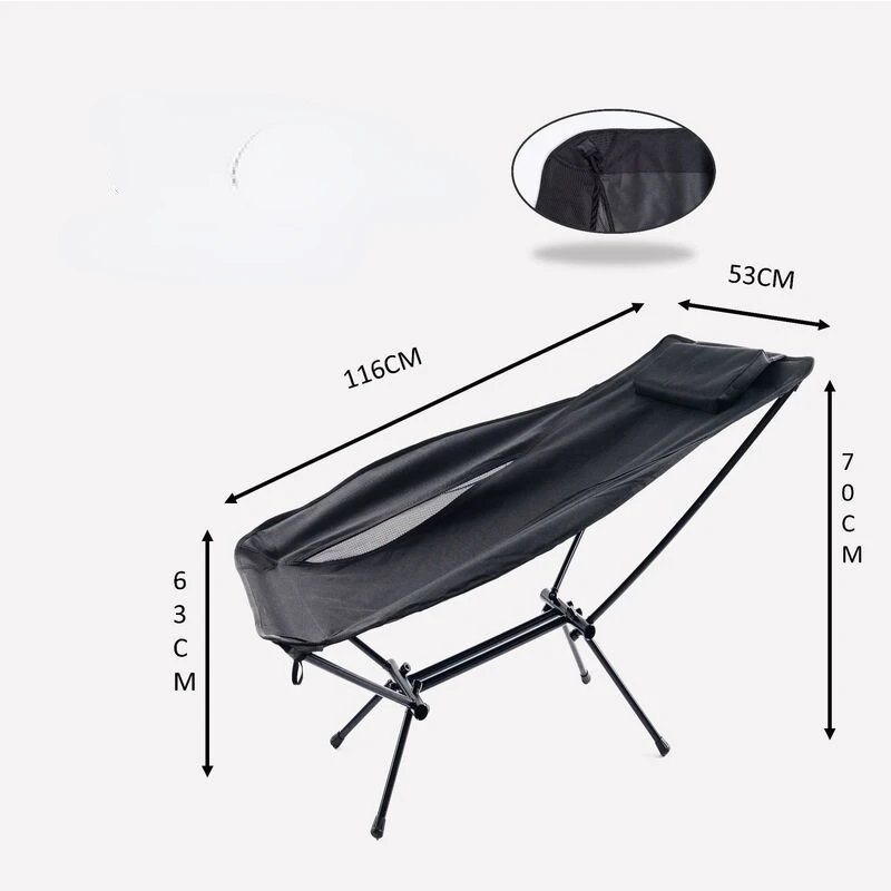 New Outdoor  Leisure Lounge Chair Aluminum Alloy Outdoor Folding Lounge Chair Portable and Lightweight Camping Barbecue Hi