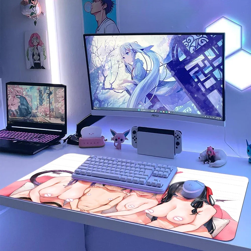 Brust Mauspad große Mauspads Erwachsenen Pad nackte Mädchen Mauspad Schreibtisch Zubehör Anime Teppich Gamer Mädchen Deskmat 80x30 Desktop-Matte