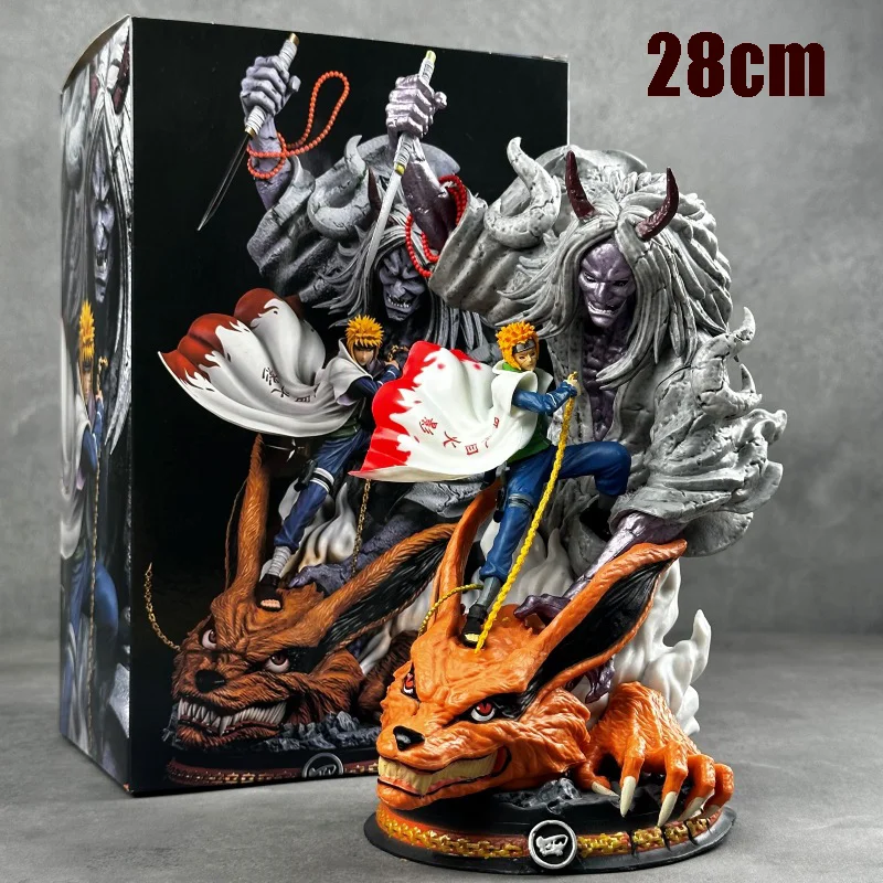 Naruto Namikaze Minato anime Action Figure Naruto Statue Yondaime Hokage Anime Pvc Collectible Model Doll Toys Gift 28cm