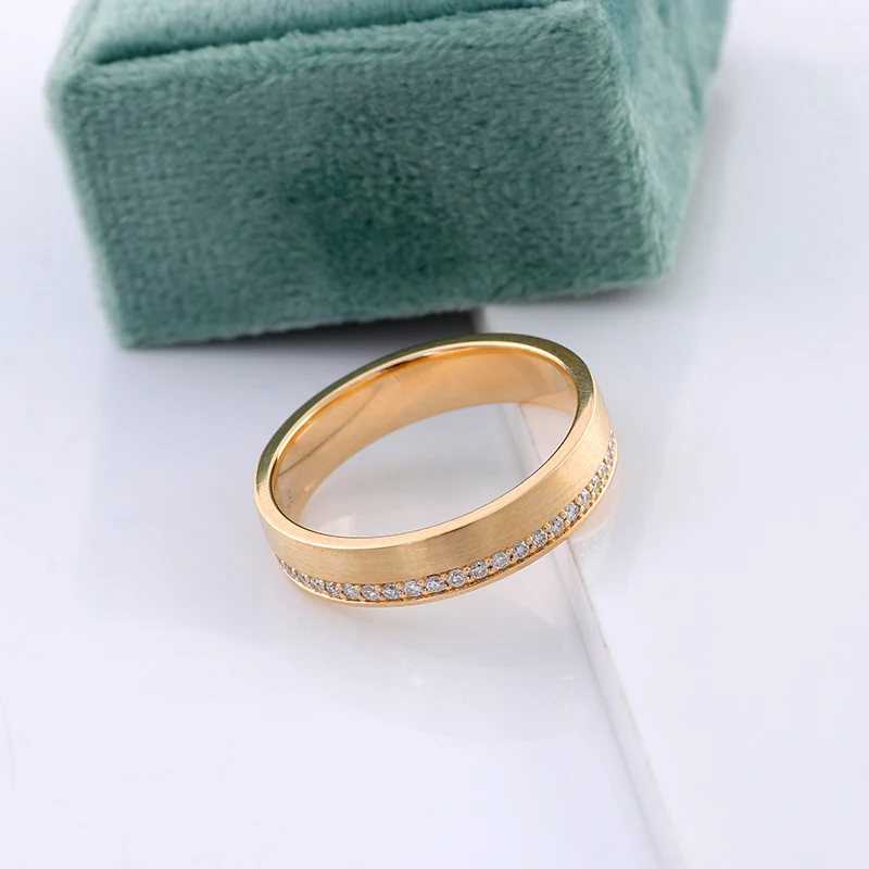 Ювелирные изделия в стиле прованс, мужское обручальное кольцо из желтого золота 14 карат/18 карат с лабораторным бриллиантом, обручальное кольцо на заказ, подарок на день рождения, годовщину