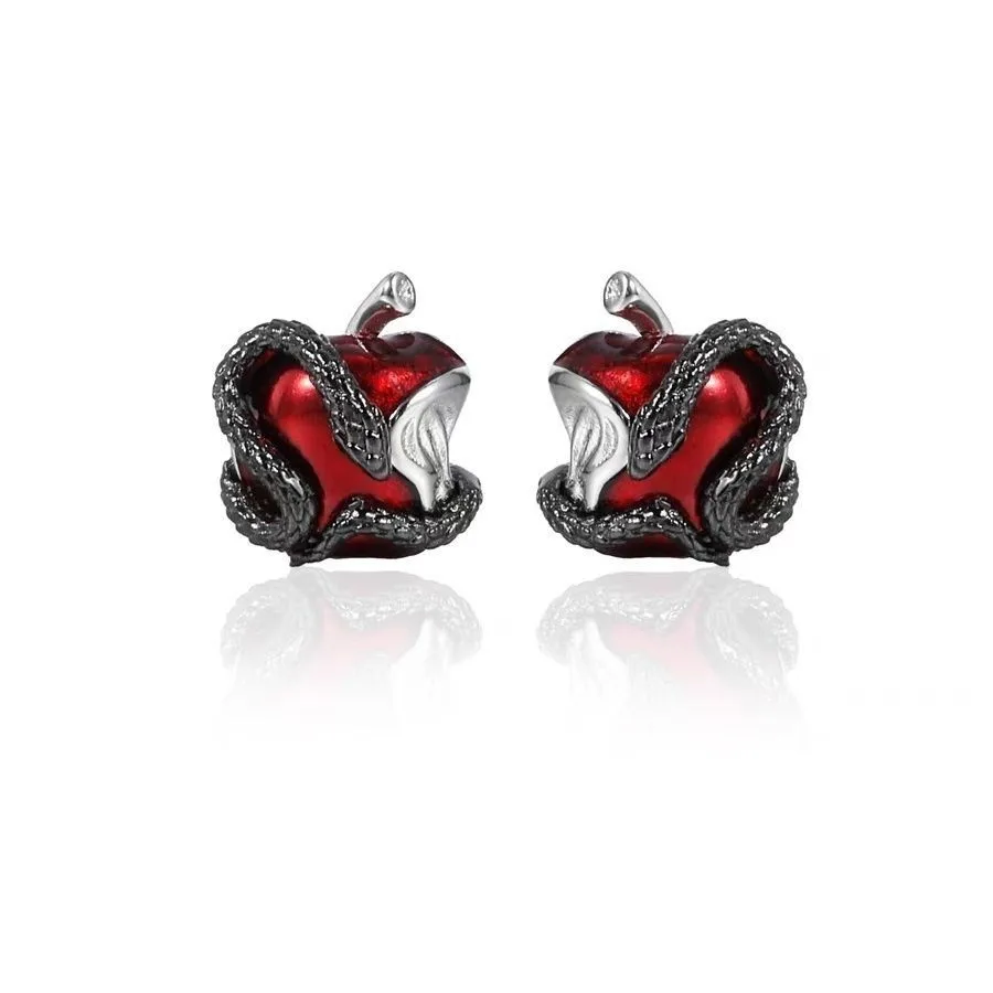 Pendientes Taboo Apple 925 aguja de plata diseño de nicho Original pendientes oscuros dulces y frescos de alta gama