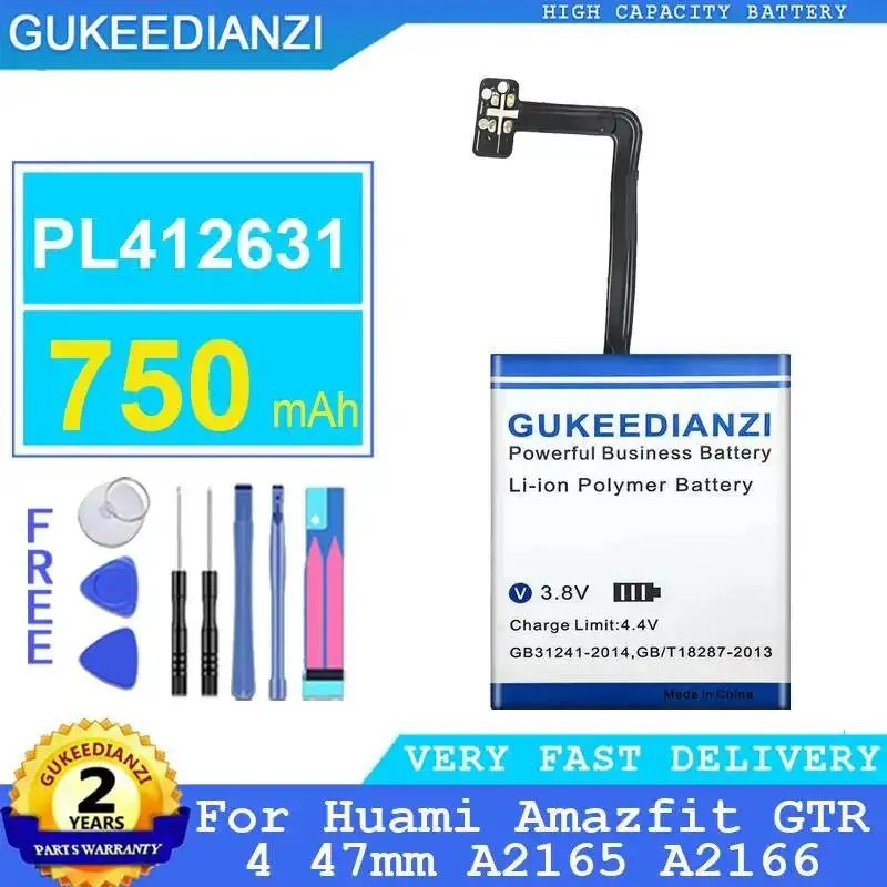

Для Huami Amazfit Gtr 4 47 мм A2165 A2166 долговечная батарея для часов PL412631, 750 мАч