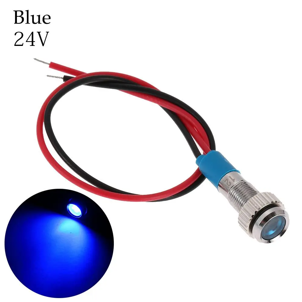 

1Pc Pilot Directional Waterproof Red Yellow Blue Green White Signal Lamp 3V 5V 6V 9V 12V 24V 220V LED Metal Indicator Light 6mm