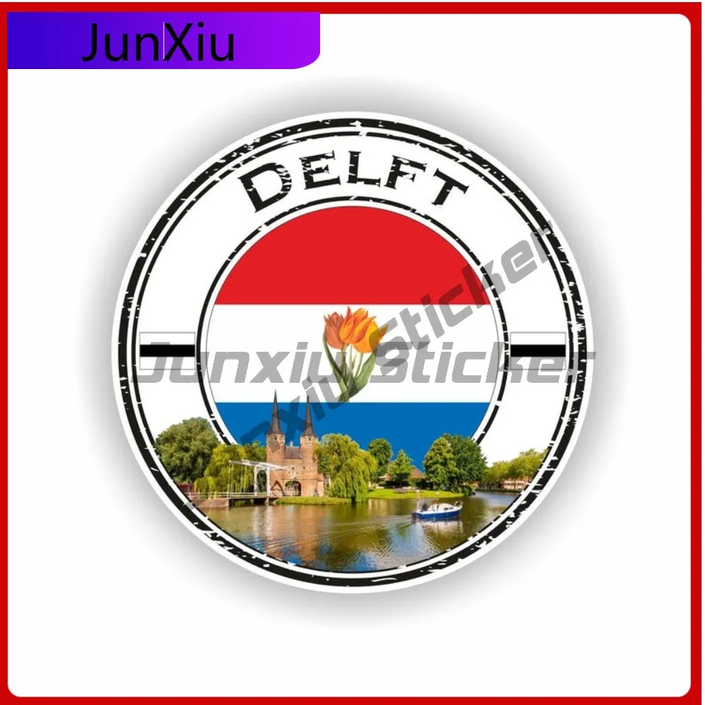 Delft The Netherlands Seal Sticker Cool Boat Window Fade Resistant Vehicle Decor Vinyl Decal For Car Truck SUV Window Bumper