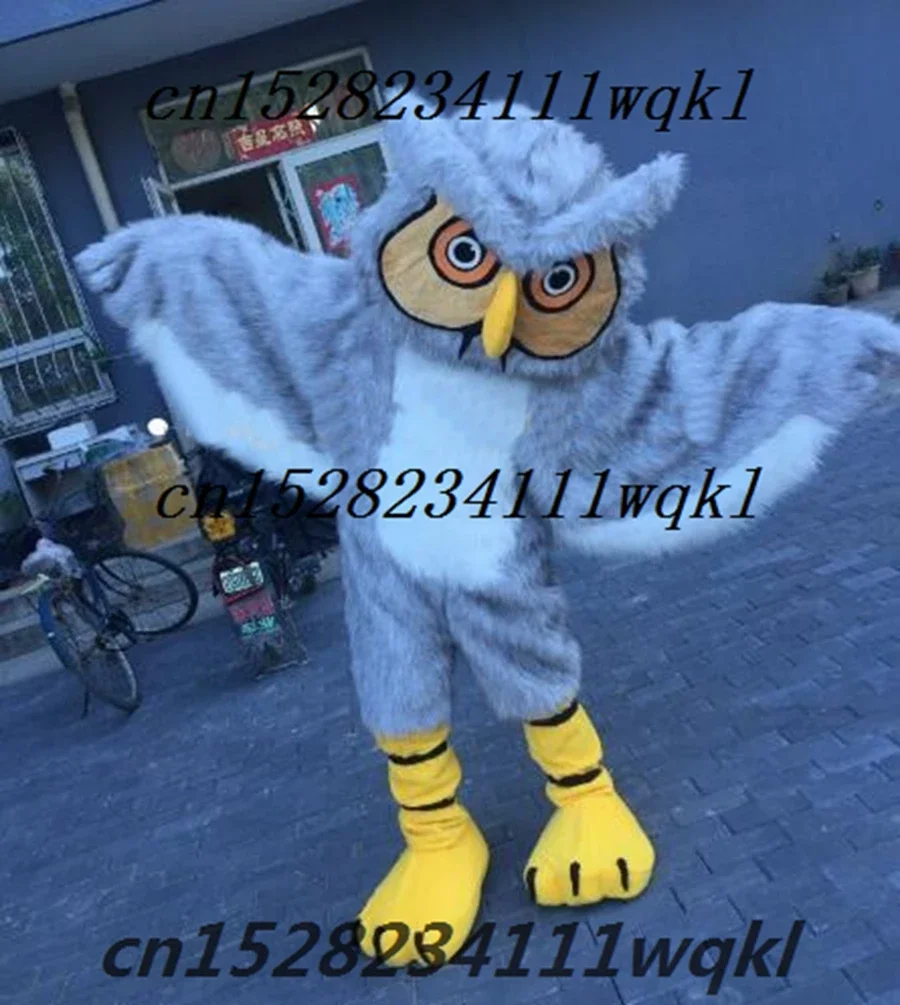 Fursuit Birds Mascot Costume Cartoon Grey OWLS Mascotter Cosplay Costumers Fancy Dress Character Prop Birthday Event Party