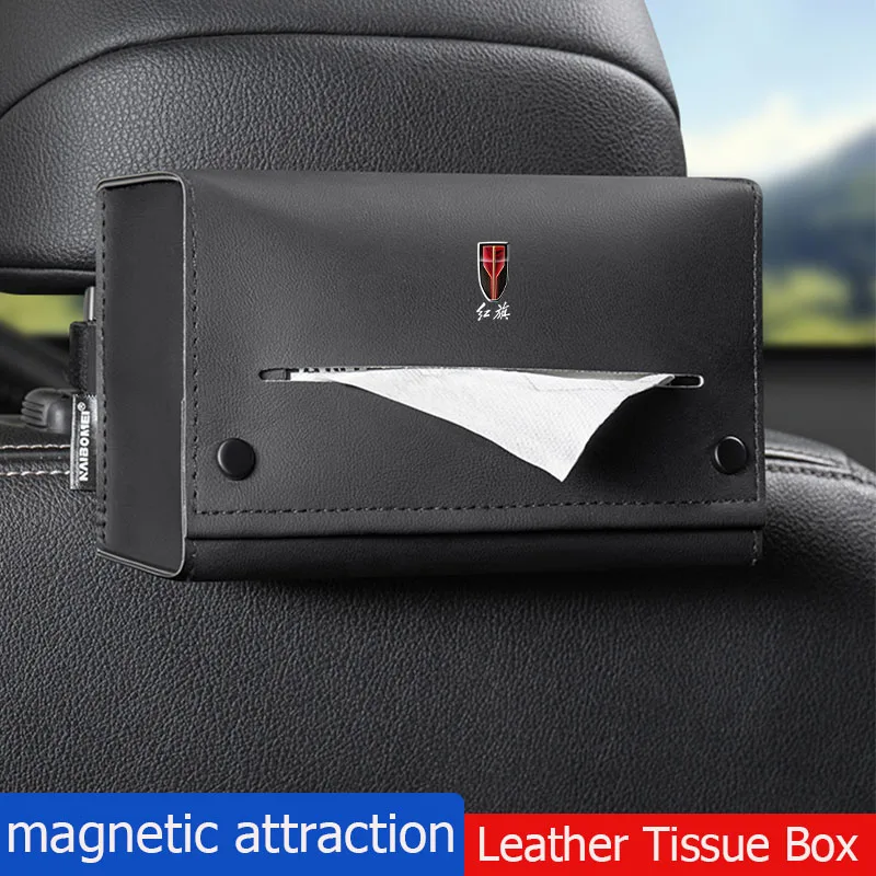 

Car seat back hanging tissue box armrest box magnetic napkin box for Hongqi H5 H6 H7 H9 PHEV HS3 HS5 HS7 HS9 E-HS9 HQ9 E-QM5