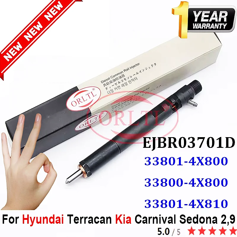 ORLTL EJBR03701D 33800-4X800 حاقن الديزل بالسكك الحديدية المشتركة 33801-4X800 33801-4X810 لشركة هيونداي تيراكان كيا كرنفال سيدونا 2,9