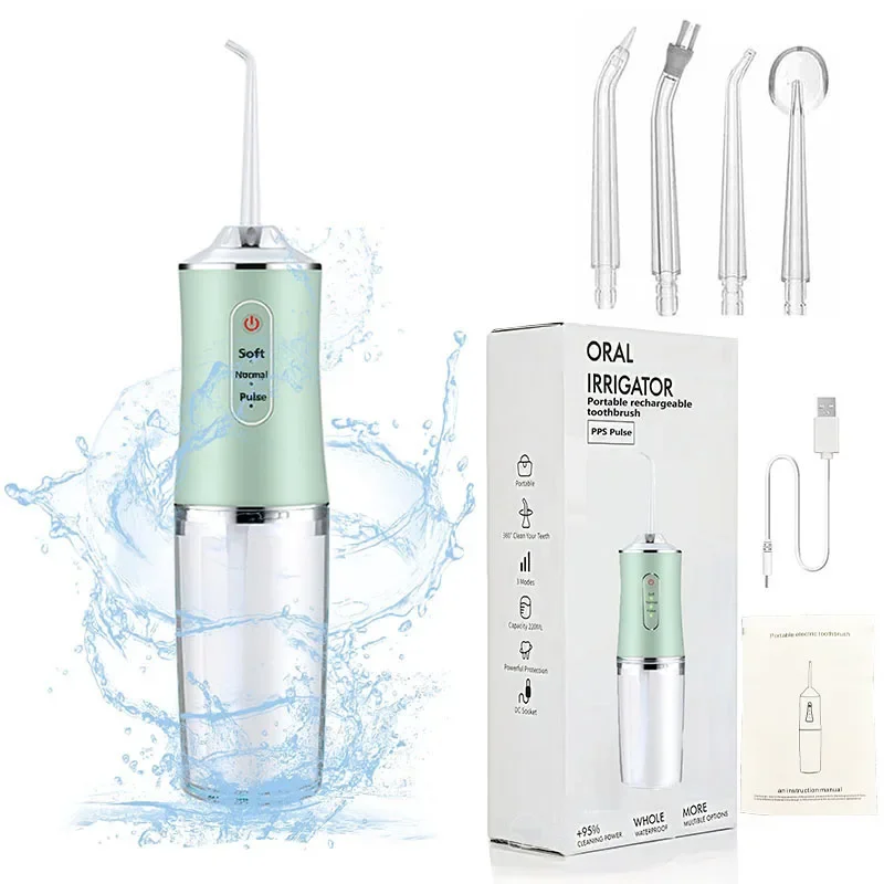 

Professional Flossing Portable Electric 4Nozzle Toothbrush Combo Tonsil Stone Remover Family Oral Irrigator Water Dental Flosser