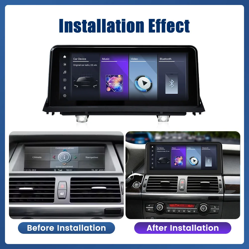 10.25” Car Radio For BMW X5 X6 2007-2013 CCC CIC System GPS Navigation Multimedia Display Head Unit Touch Screen Video Player