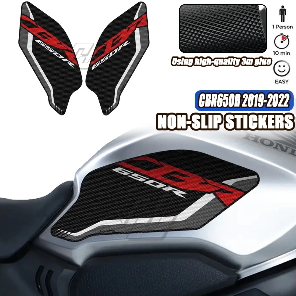 For Honda CBR 650R CBR650R 2019 2020 2021 2022 Motorcycle Non-slip Side Fuel Tank Stickers Waterproof Pad Rubber Sticker