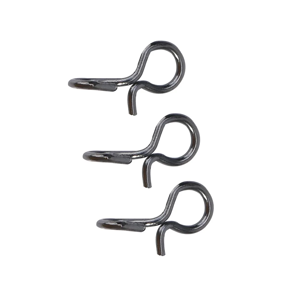 300PCS Stainless Steel Fishing Quick Change Snap 3 Sizes Multi-Purpose Fly Hook Snap Black Lightweight Fly Fishing Snap Trolling