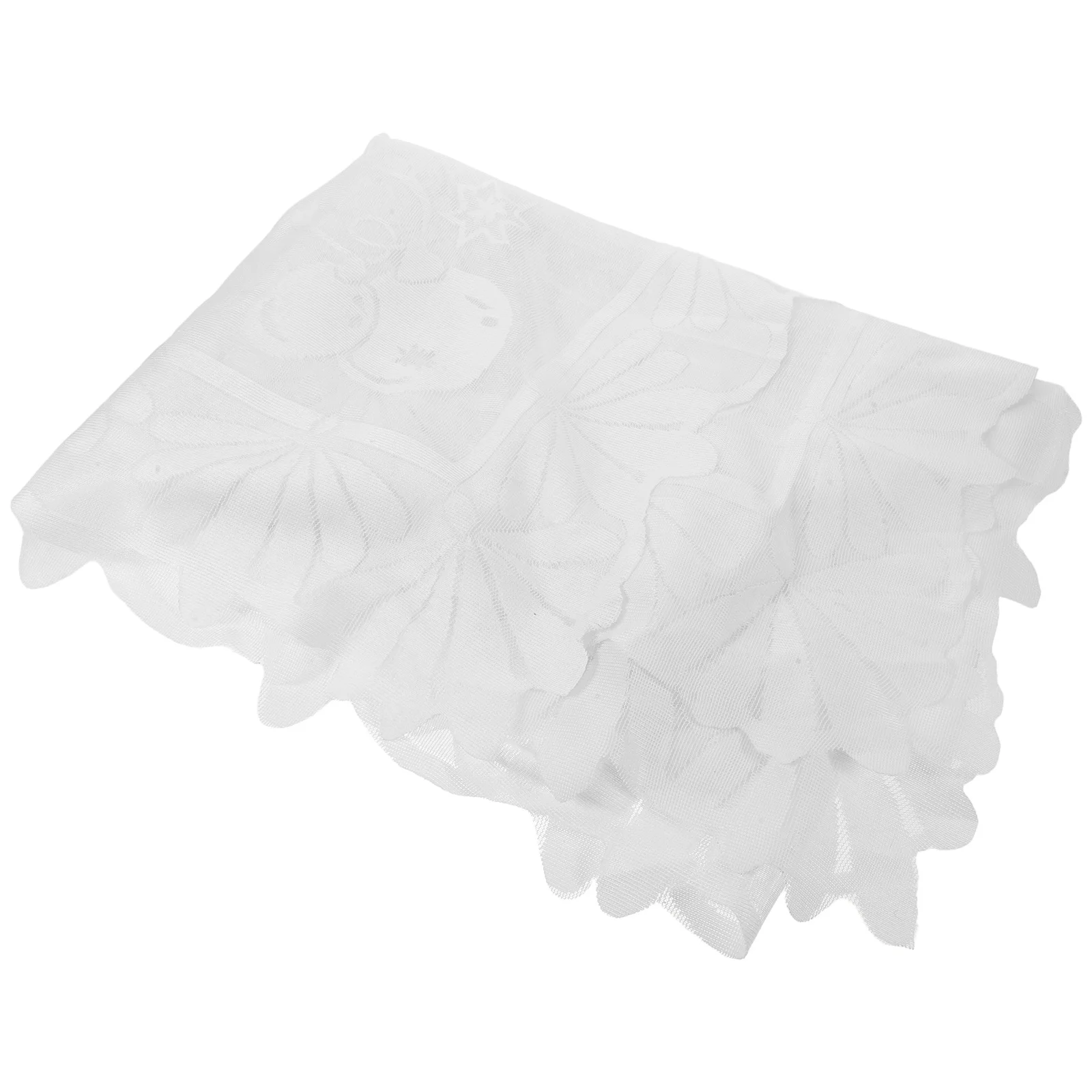 

White Rectangular Lace Tablecloth 86.46x55in Polyester Xmas Dining Room Cover Holiday Party Decor Holiday Lace Tablecloth