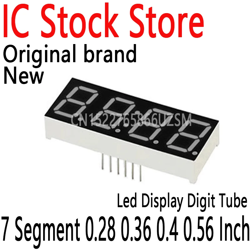 10PCS Led Display Digit Tube Red 4 Bit  Common Cathode Anode Led 7segment with Clock 7 Segment 0.28 0.36 0.4 0.56 Inch