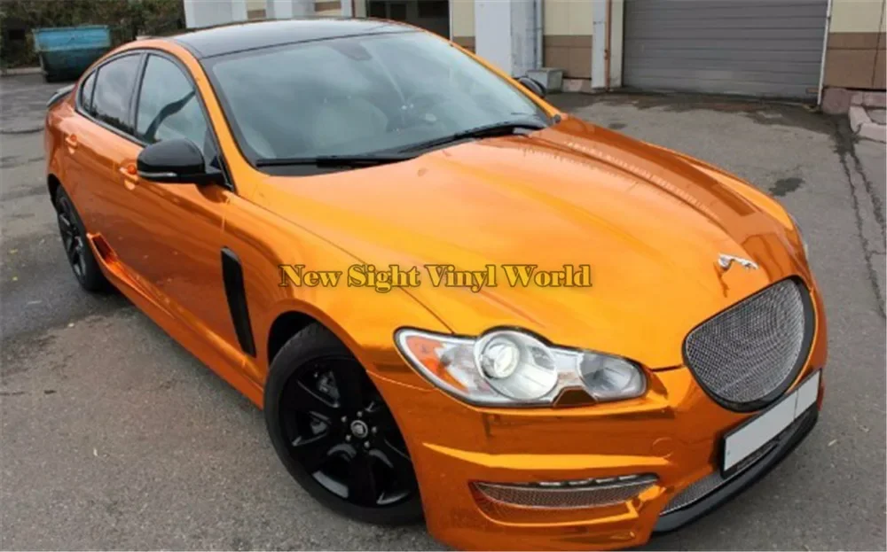 Best Quality Stretchable Chrome Orange Vinyl Wrap Car Styling Film Sheet Air Free Bubble