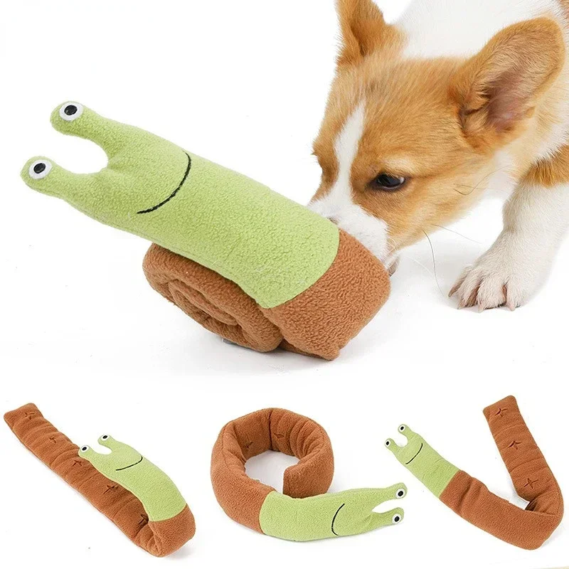 

Dog Squeak Toys Pet Sniffing Plush Snails Toys Tibetan Food Puzzle Dog Toys Interactive Cat Dog Puzzle Toy Feeder