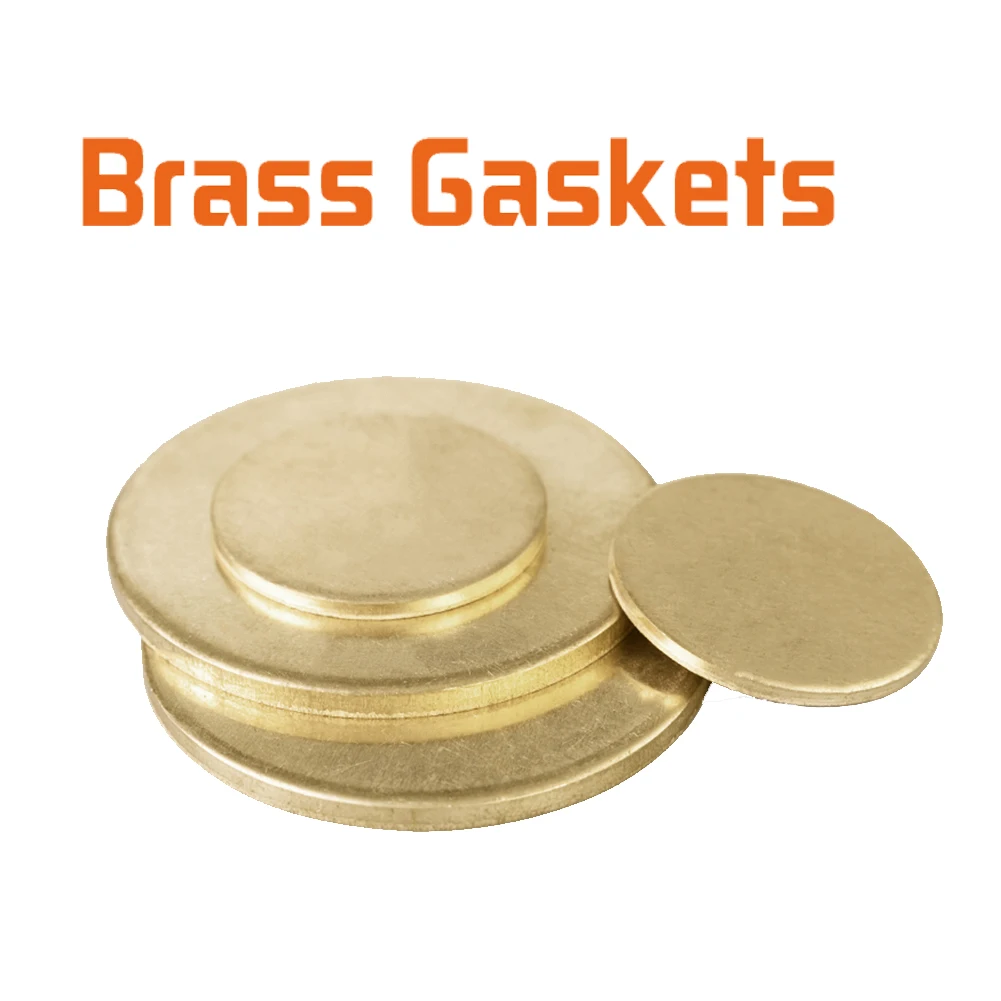Arandelas de latón de 1mm de espesor, juntas de sellado redondas de 10 - 50mm, hoja de cobre sólido para plomería, sellado Industrial, proyectos de Hardware DIY