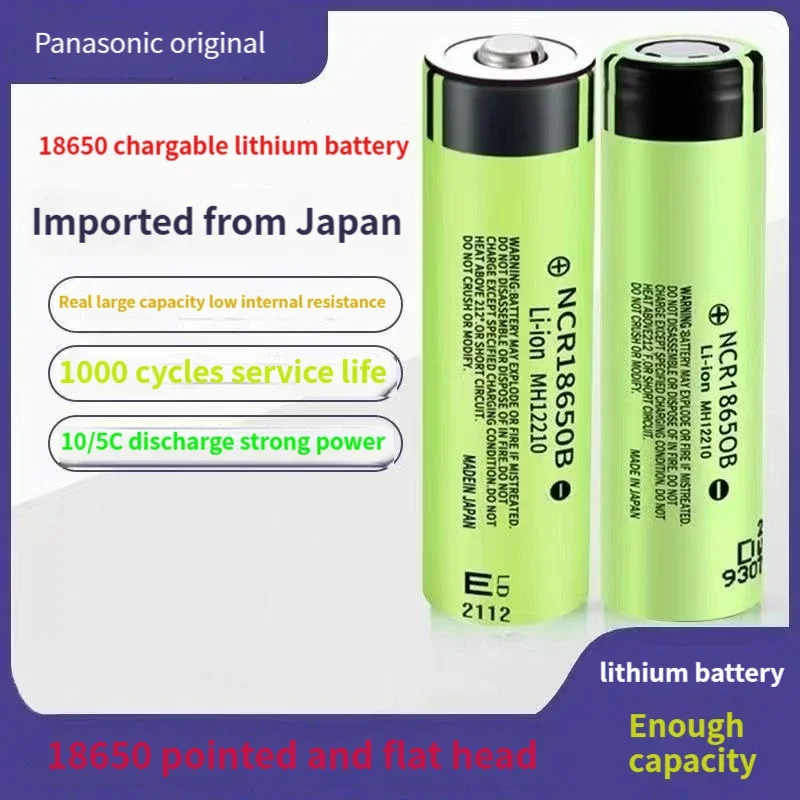 Panasonic Original Rechargeable Lithium Battery Pointer Flashlight Battery NCR18650B3.7V3400mAh 18650