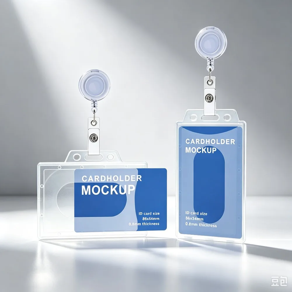 PP Clear ID Pass Work Card Holder Badge Reel Set Office Exhibition Cheset ID Tag Working Permit Case Card Protector Clip