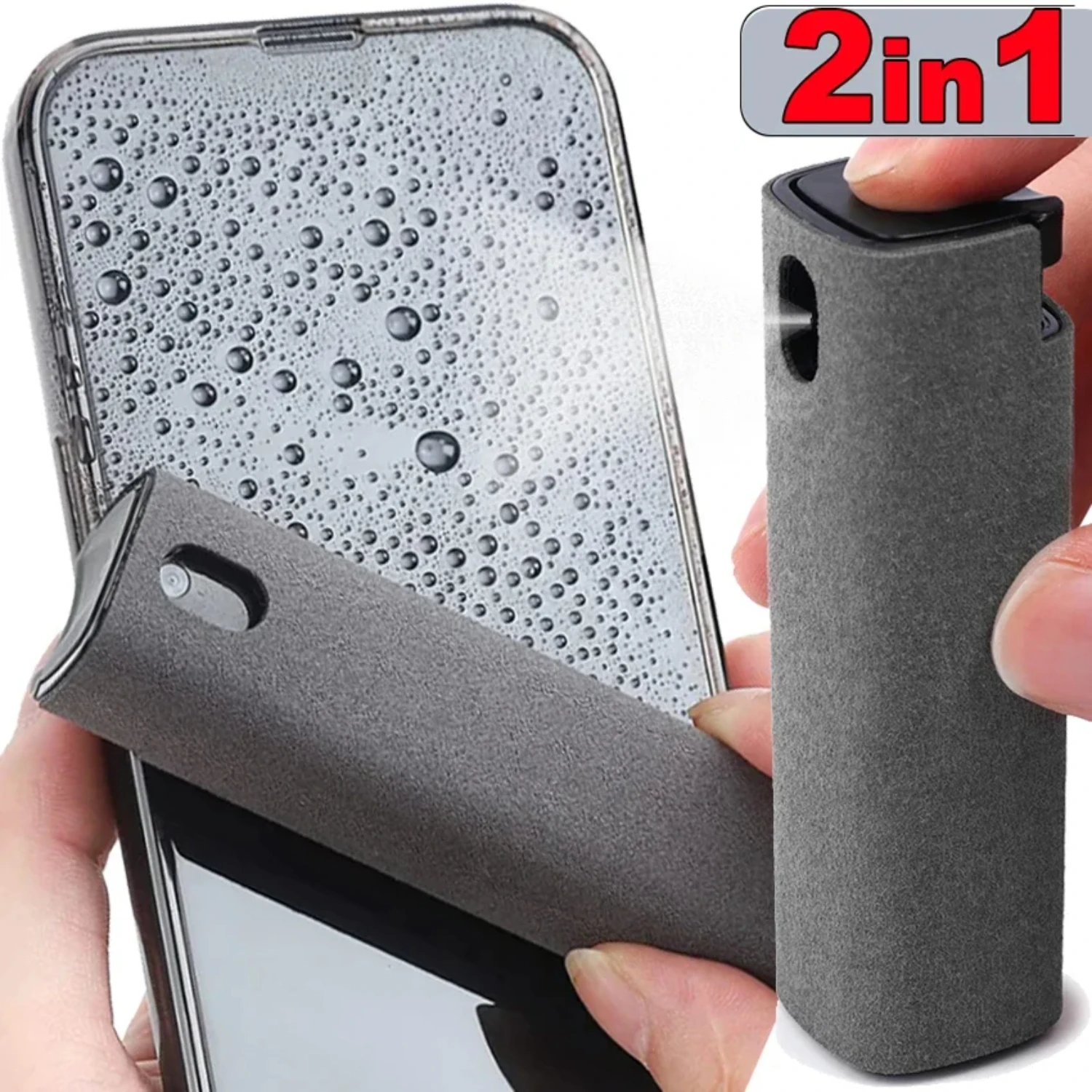 2in1 Phone  Cleaner Spray Bottle Microfiber Cloth Set  Computer Wipe iphone14   13 14 Cleaning Glasses Wipes