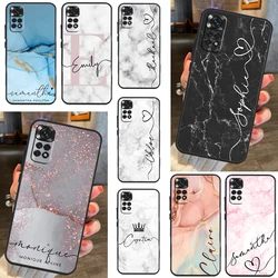 Nome personalizzato in marmo personalizzato per Xiaomi Redmi 10C 9C 12C 10A 9T custodia per Redmi Note 12 8 9 10 11 Pro 9S 10S 11S Cover