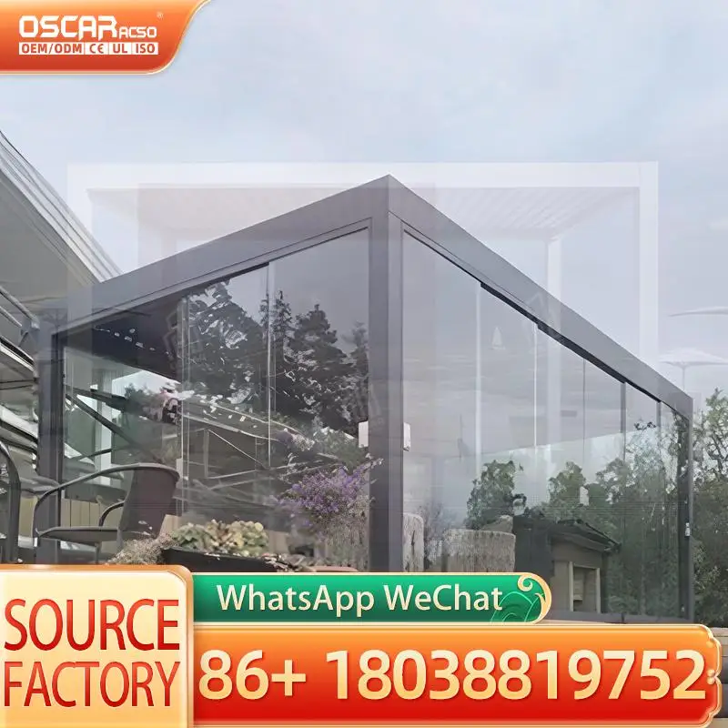 Outdoor Aluminum Alloy Electric Pergola for Garden Terrace Open air Balcony Cooler Outdoor Pavilion  pergola