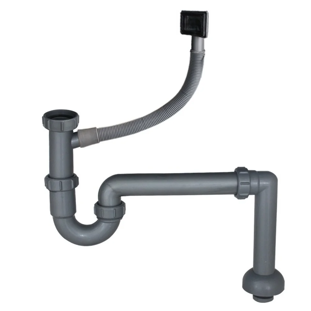 Modern Single Sink Drain Pipe Constructed from PP with Customizable Length and U Bend to Block Scents Effectively